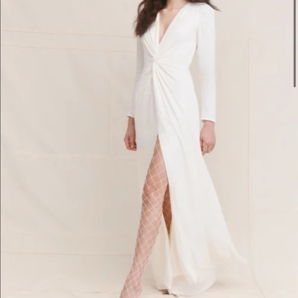Reformation White Long Sleeve Dress